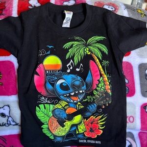 Disney Black Shirt with Colorful Stitch Graphic